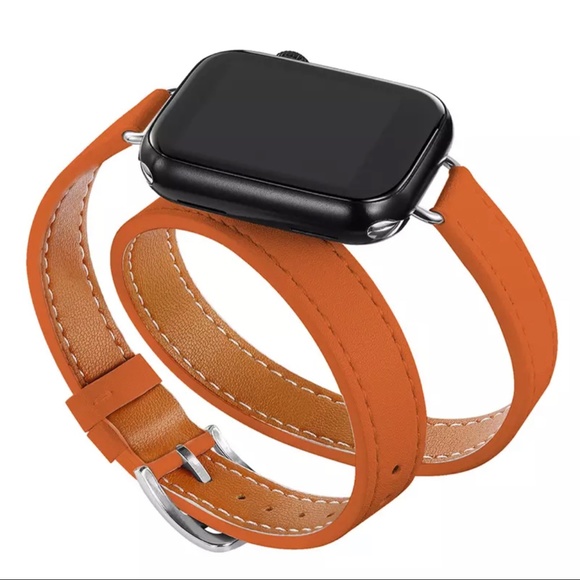 Leather Band for Apple Watch Orange